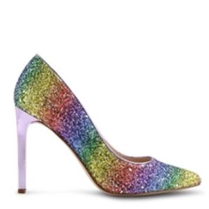Nine West rainbow glitter heels